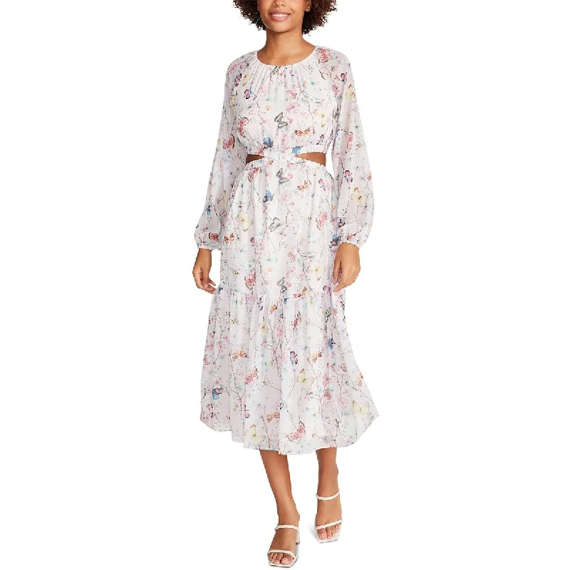 Today’s Deal Steve Madden Womens Cadi Printed Mid-Calf Midi Dress