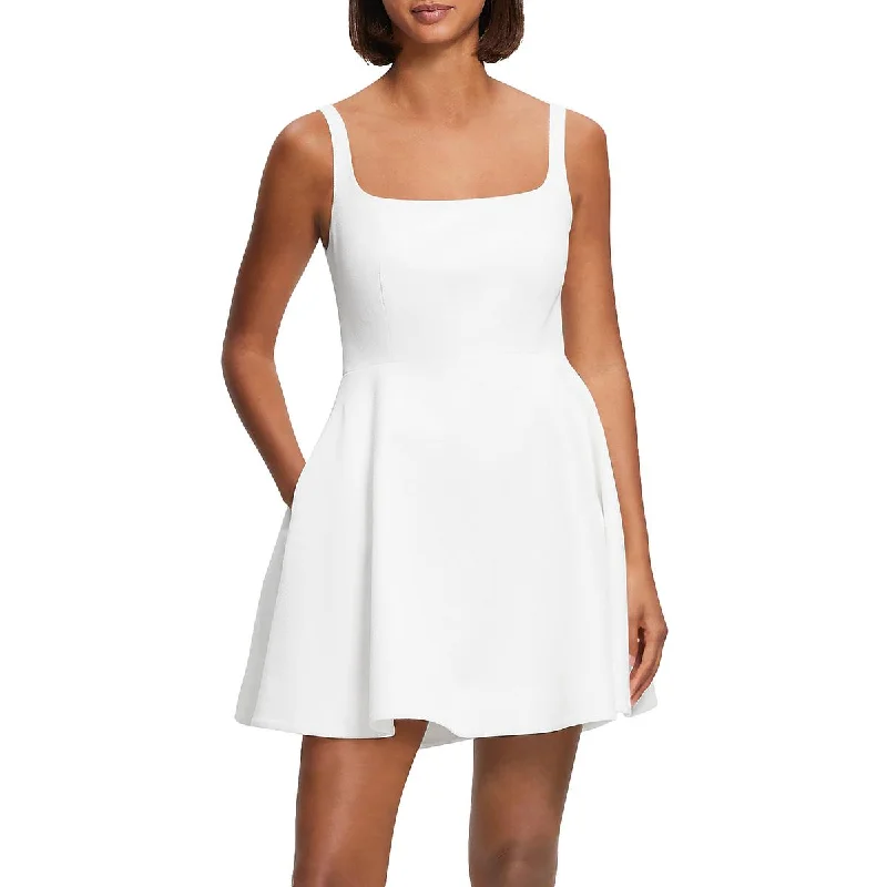 Daily Deals Theory Womens Textured Pique Fit & Flare Dress