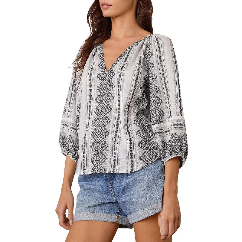 Stock Up and Save Velvet Womens Aztec Print V-Neck Pullover Top