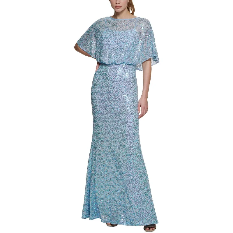 Closeout Vince Camuto Womens Blouson Sequined Evening Dress