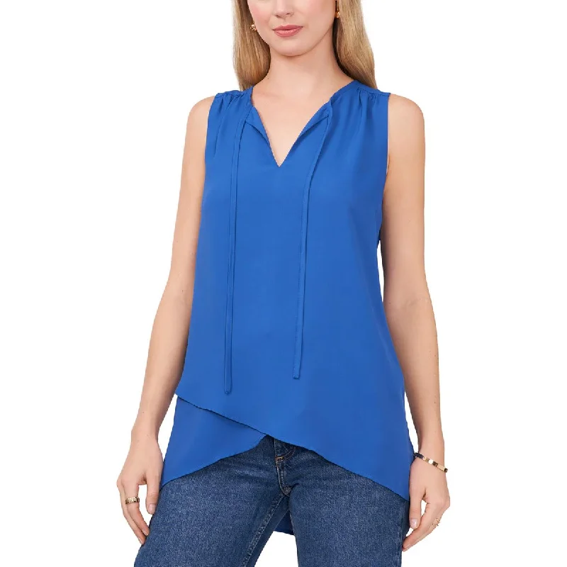Online Specials Vince Camuto Womens Tulip Hem V-Neck Shell