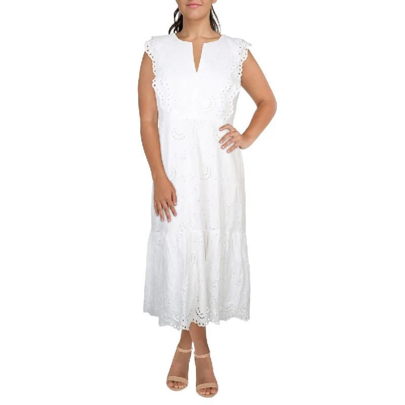 Final Clearance Vineyard Vines Womens Eyelet Cotton Maxi Dress