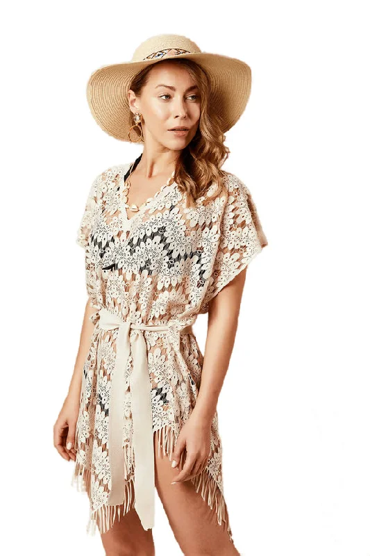 Price Drop Alert Women's Boho Beach Cover-Up Dress - Stylish and Versatile Swimwear - One Size Fits All