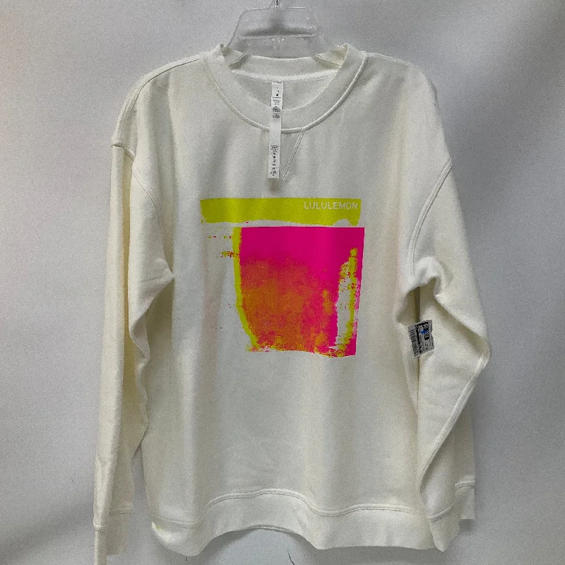 Don’t Miss Out Athletic Sweatshirt Crewneck By Lululemon In Cream & Pink, Size: 14