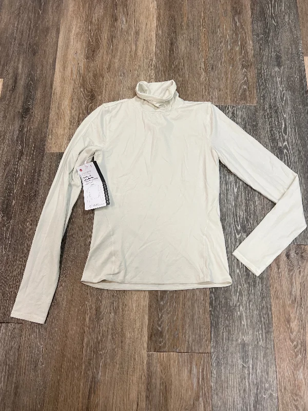 Price Break Athletic Top Long Sleeve Collar By Lululemon In Cream, Size: S