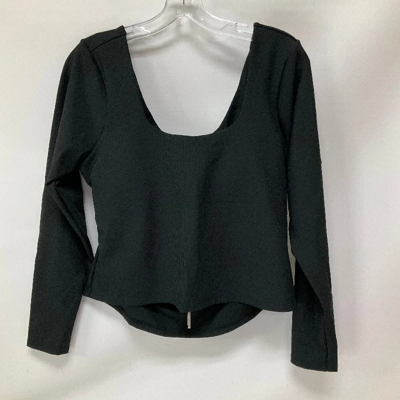 Don't Miss Athletic Top Long Sleeve Crewneck By Fabletics In Black, Size: Xxl