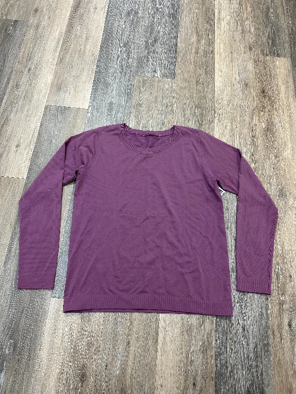 Price Drop Alert Athletic Top Long Sleeve Crewneck By Lululemon In Purple, Size: 8