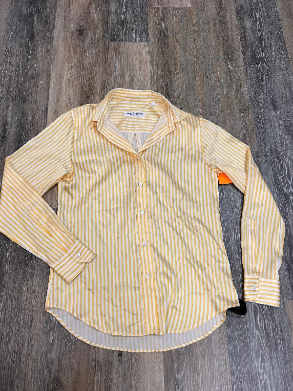 Overstock Blouse Long Sleeve By Amina Rubinacci In Yellow, Size: S
