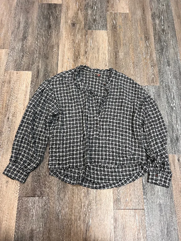 Final Markdown Blouse Long Sleeve By Pilcro In Plaid Pattern, Size: L