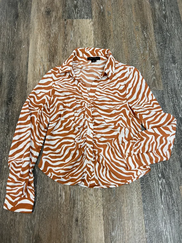 Exclusive Deal Blouse Long Sleeve By Sanctuary In Orange, Size: S