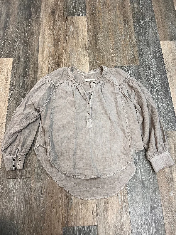 Lowest Prices Blouse Long Sleeve By We The Free In Beige, Size: Xs