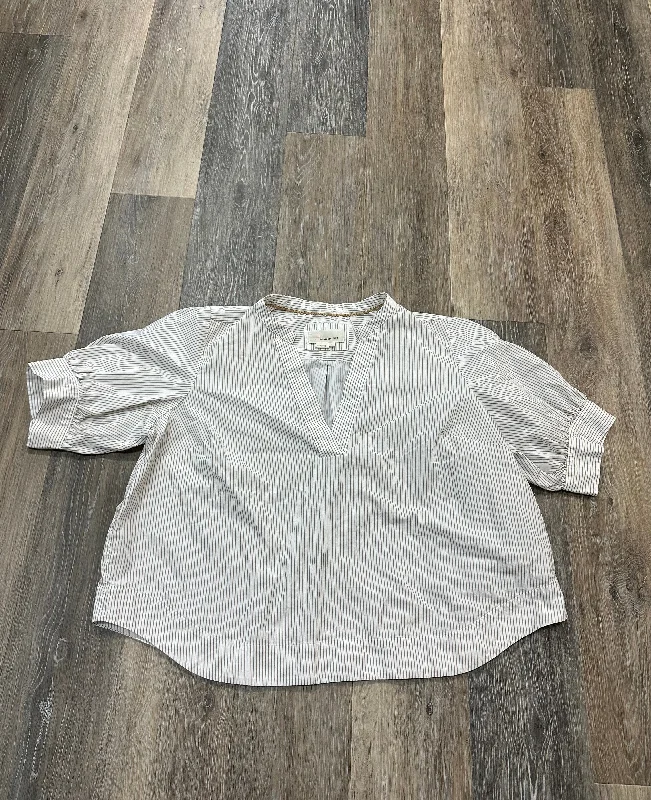 Price Meltdown Blouse Short Sleeve By Anthropologie In Striped Pattern, Size: 1x