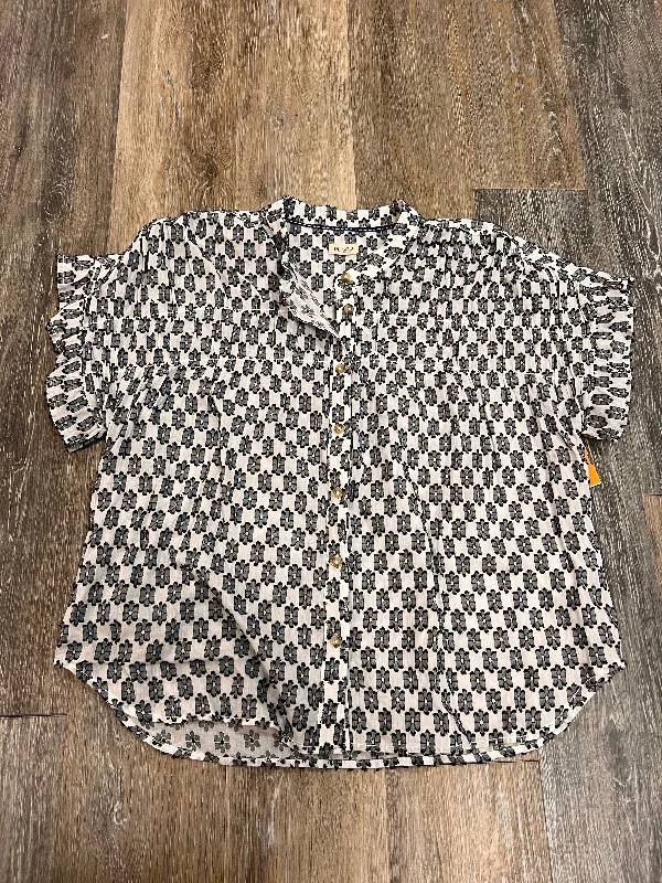 Price Drop Blouse Short Sleeve By Pilcro In Floral Print, Size: L