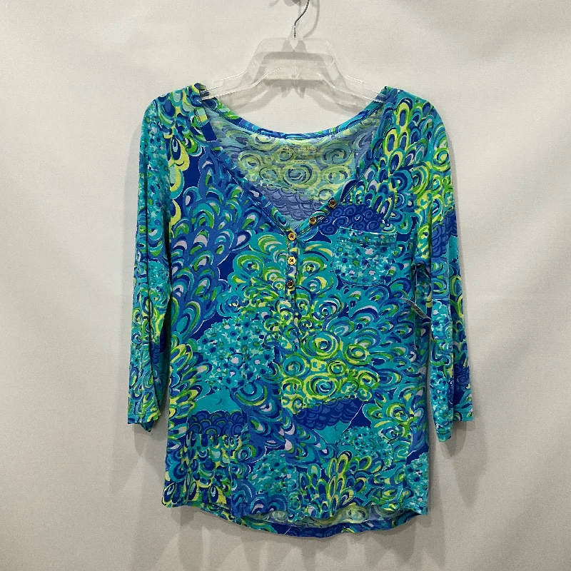 Unbeatable Prices Blue Green Top Long Sleeve Lilly Pulitzer, Size S