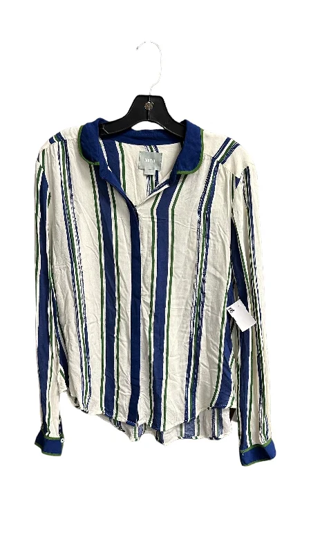 Referral Discount Blue & Green Top Long Sleeve Maeve, Size L