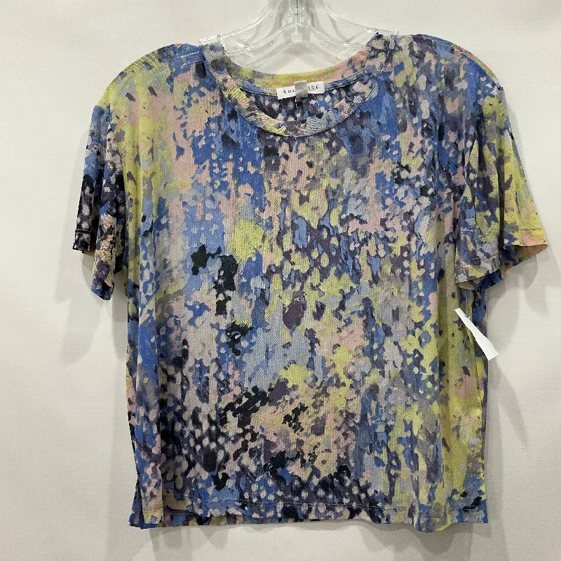 Price Drop Blue Top Short Sleeve Socialite, Size Xs