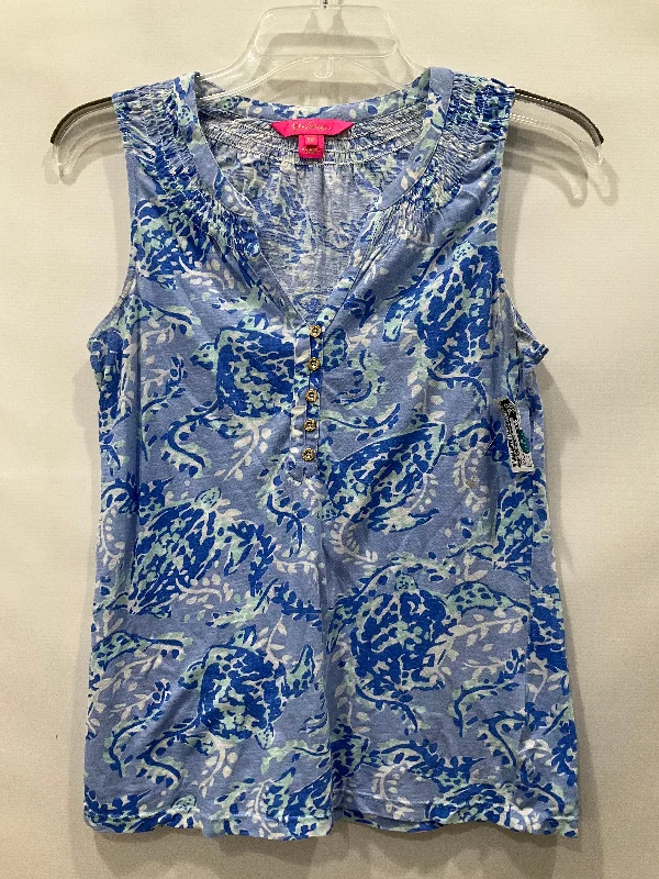 Midnight Sale Blue Top Sleeveless Lilly Pulitzer, Size Xxs