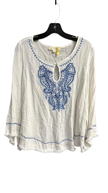 New Markdowns Blue & White Top Long Sleeve Lovestitch, Size S