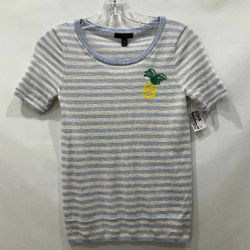 Clearance Event Blue White Top Short Sleeve J Crew, Size Xs