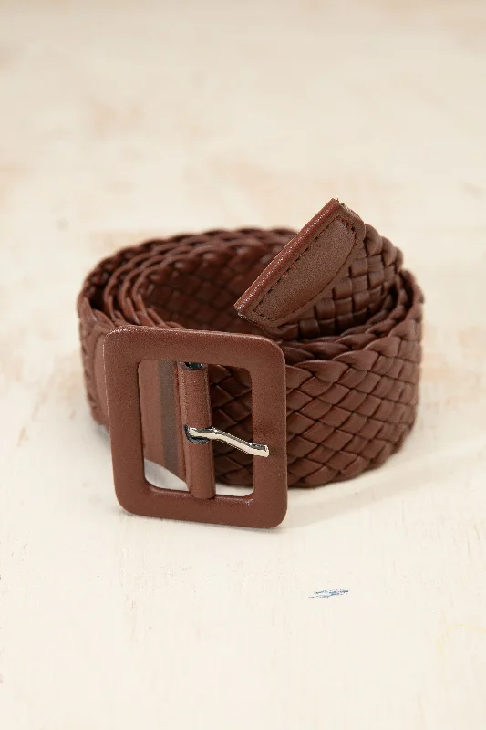 Major Savings Brown Braided Belt