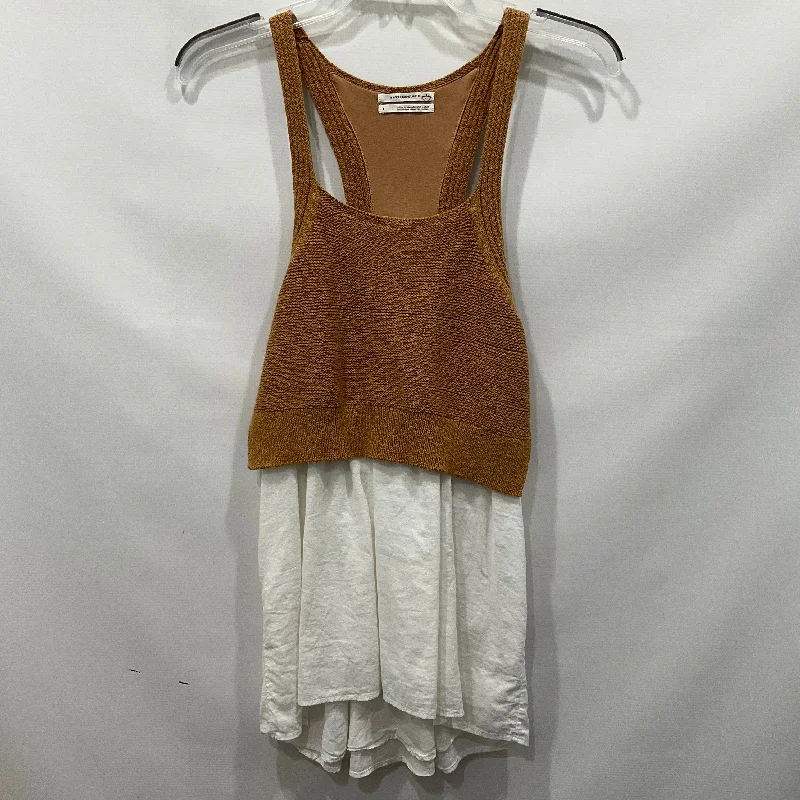 Get It Before It’s Gone Brown & White Top Sleeveless Anthropologie, Size S