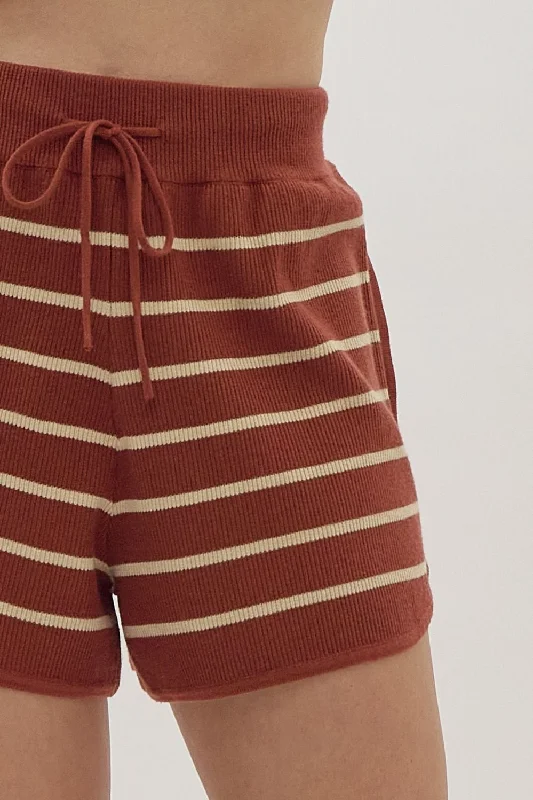 Exclusive Preview Everyday Chic Rust Striped Shorts
