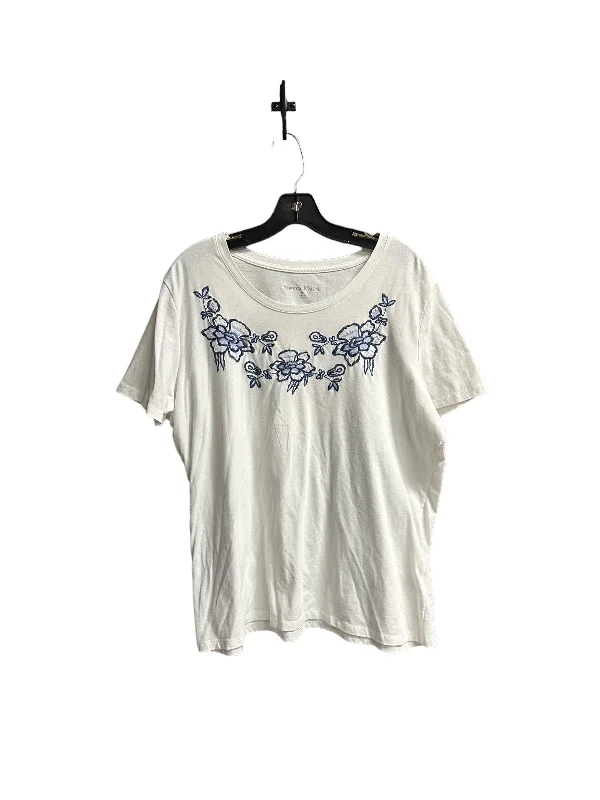 Low Prices Floral Print Top Short Sleeve Rebecca Malone, Size Xl