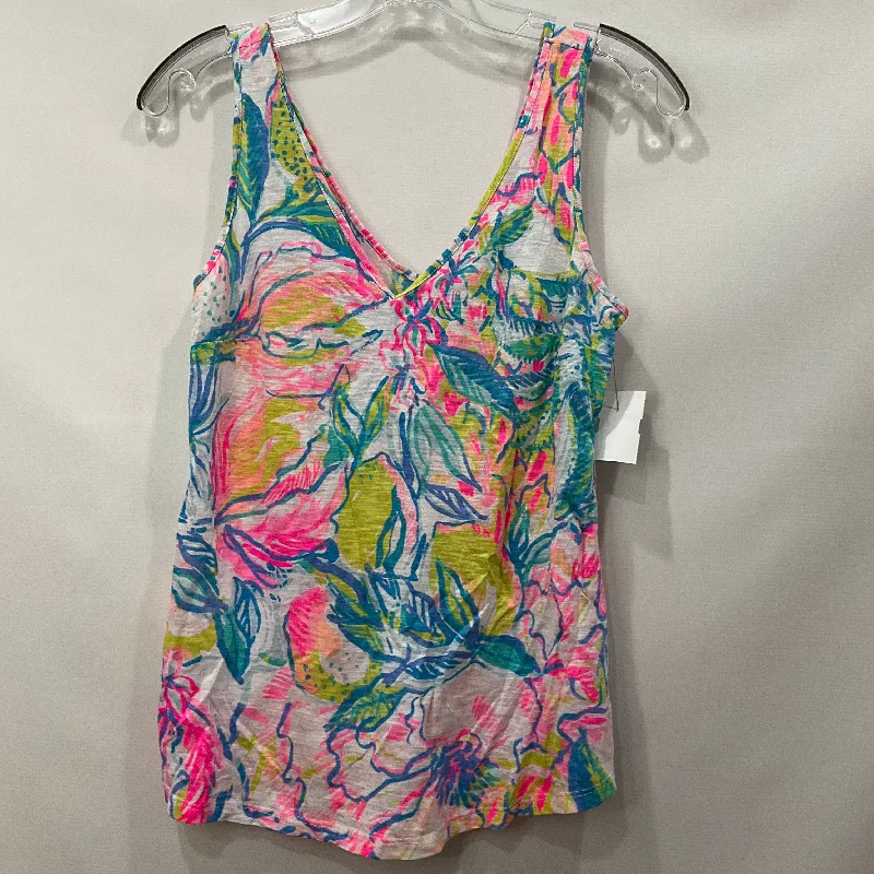 Stock Clearance Floral Print Top Sleeveless Lilly Pulitzer, Size S