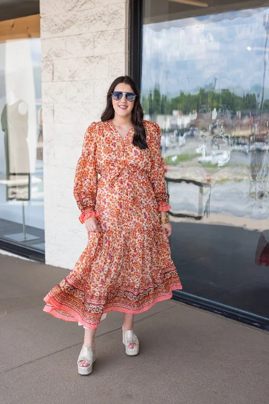 Today’s Deal Floral Daydreams Orange Maxi Dress