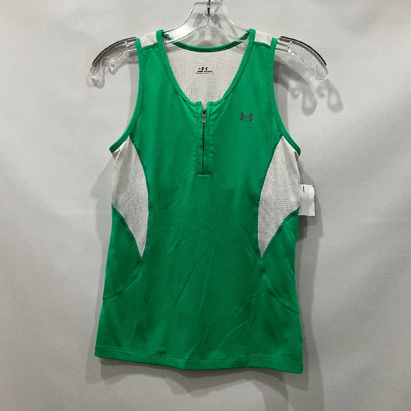 Best Bargains Green & White Athletic Tank Top Under Armour, Size M