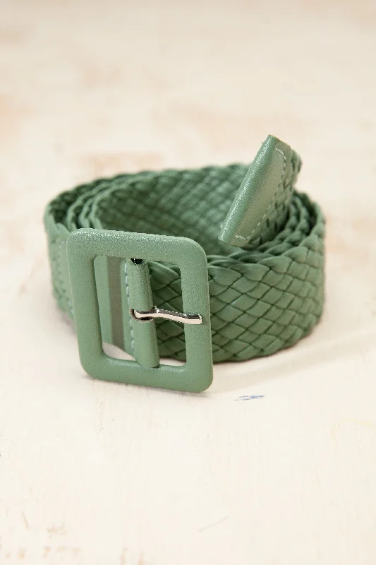 Midnight Madness Olive Braided Belt
