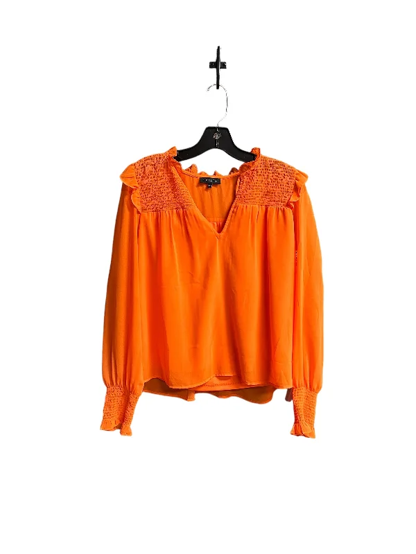 Unbeatable Prices Orange Top Long Sleeve 1.state, Size Xs