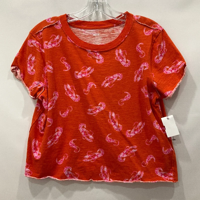 Anniversary Sale Orange Top Short Sleeve Maeve, Size Xs