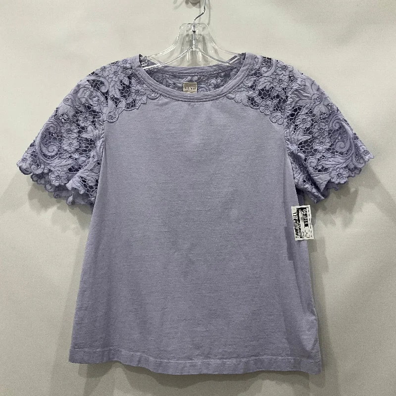 Deal Dash Purple Top Short Sleeve Rebecca Taylor, Size M