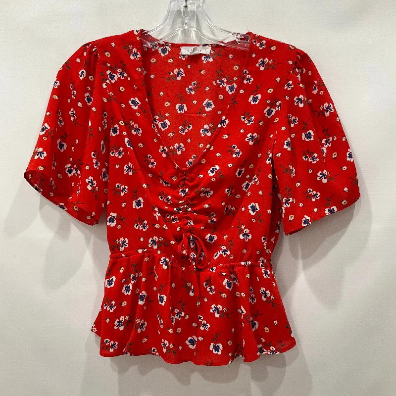 Referral Discount Red Top Short Sleeve Socialite, Size Xs