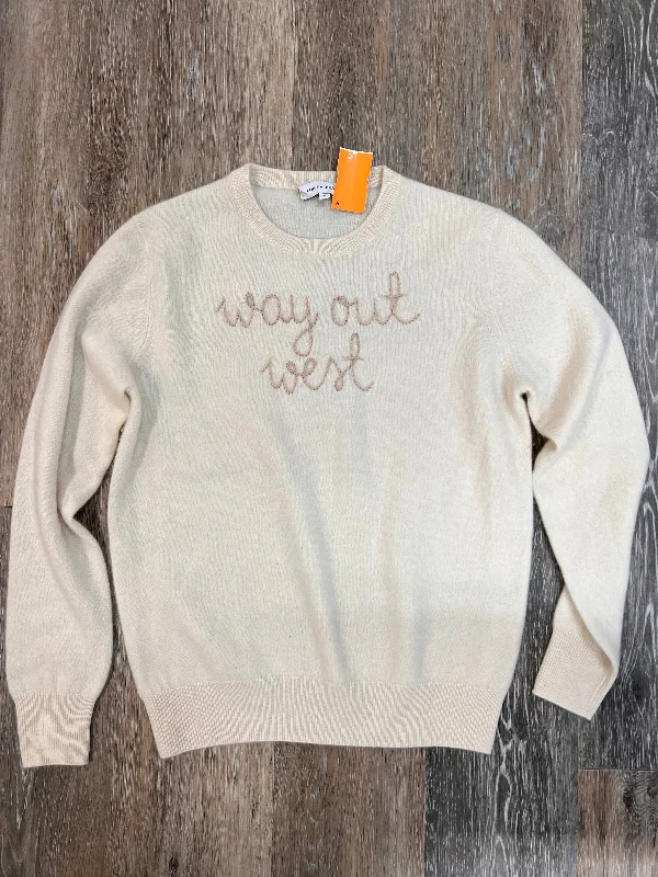 Seasonal Clearance Sweater Designer Cashmere By LINGUA Franca In Cream, Size: S