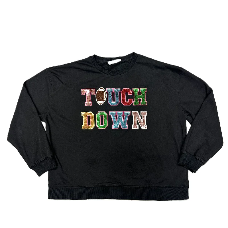 Super Sale Sweatshirt Crewneck By Blue B In Black & Pink, Size: L