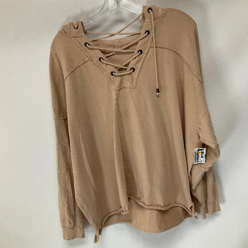 Price Break Sweatshirt Hoodie By Aerie In Tan, Size: S