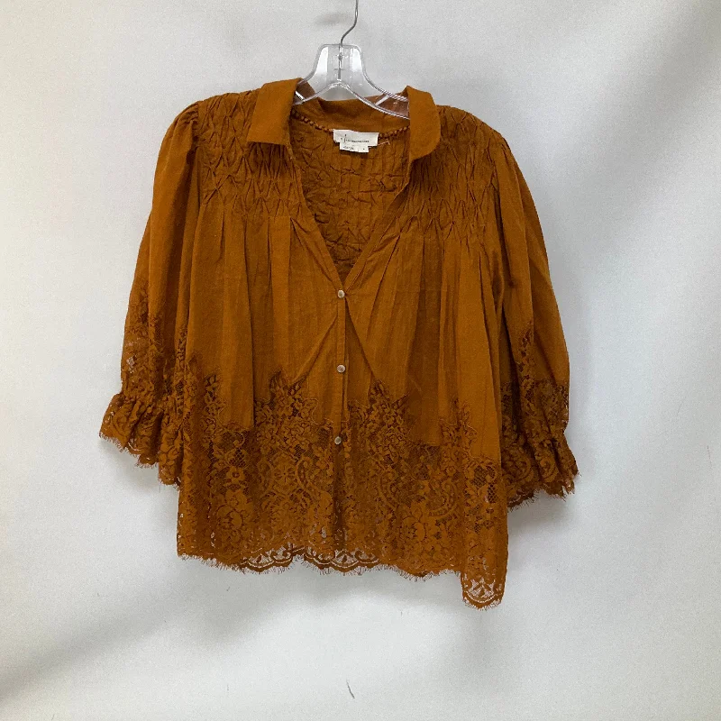 Loyalty Reward Top 3/4 Sleeve By Anthropologie In Brown, Size: M