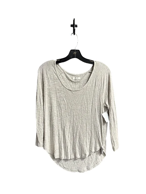 Shop and Save Top Long Sleeve Basic By Madewell In Tan, Size: M