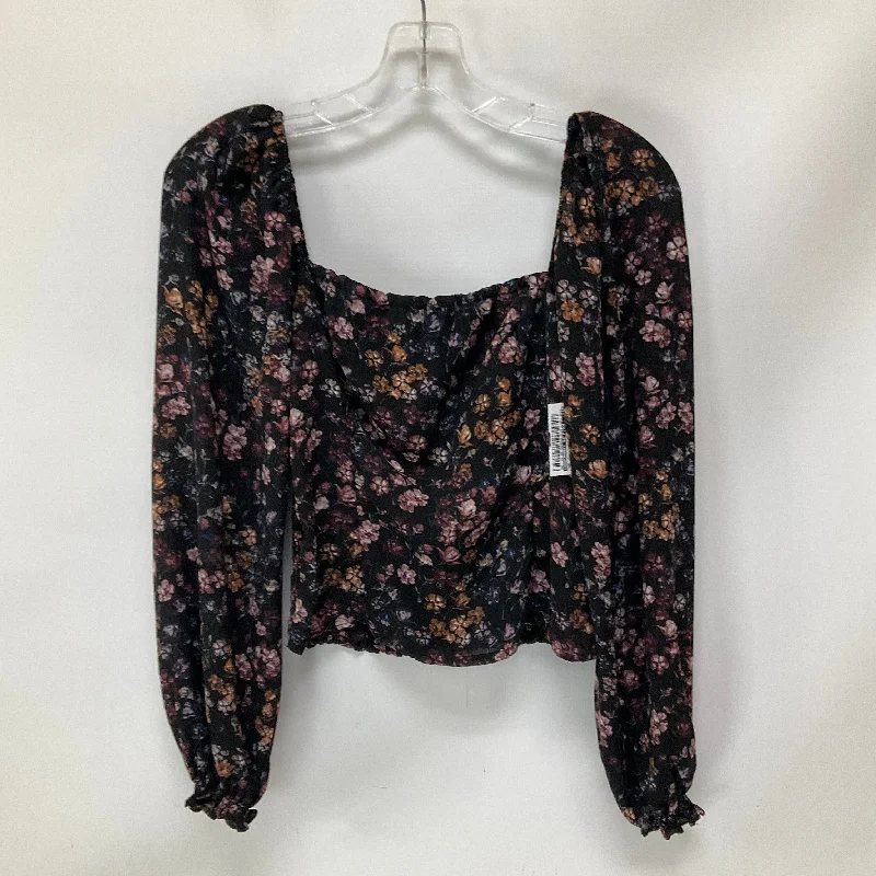 Take Advantage Top Long Sleeve By Abercrombie And Fitch In Floral Print, Size: S