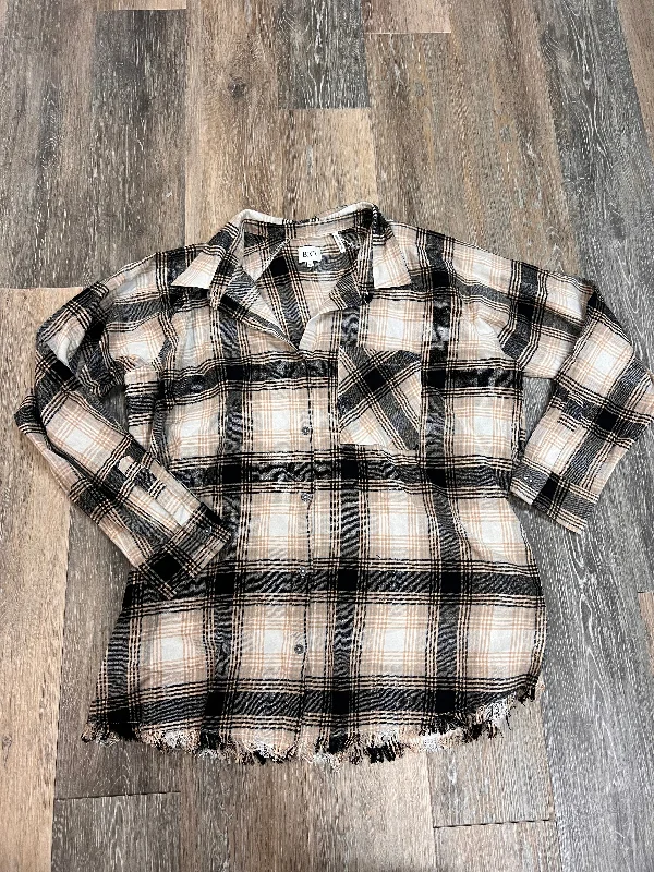 Daily Deals Top Long Sleeve By Bke In Plaid Pattern, Size: L