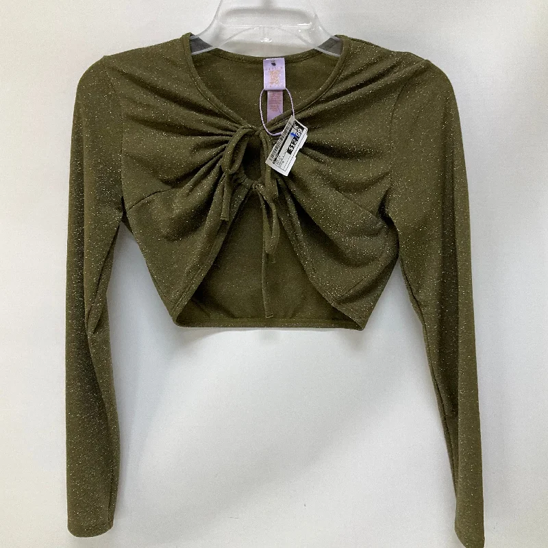 Seasonal Sale Top Long Sleeve By Cmc In Green, Size: M