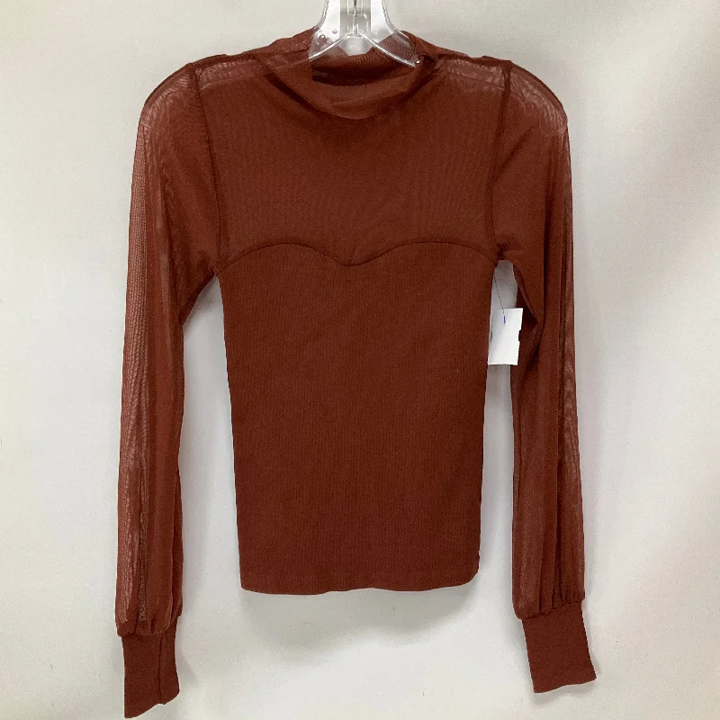 Lowest Prices Top Long Sleeve By Free People In Brown, Size: M