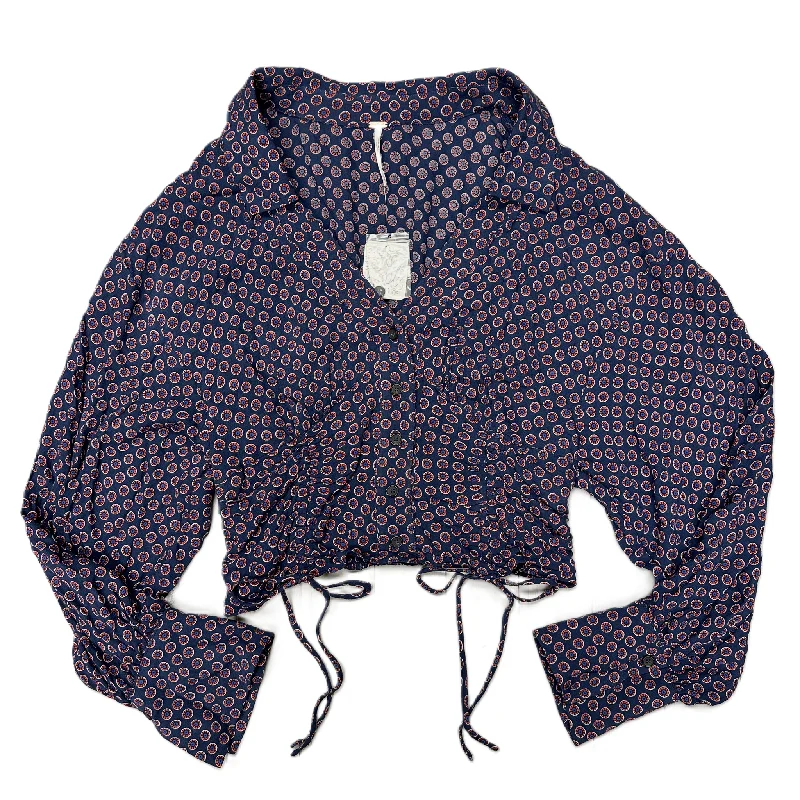 TIME-Limited Offer Top Long Sleeve By Free People In Navy, Size: M