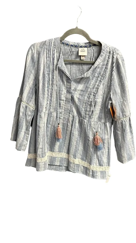 Act Now Top Long Sleeve By Knox Rose In Light Blue, Size: M