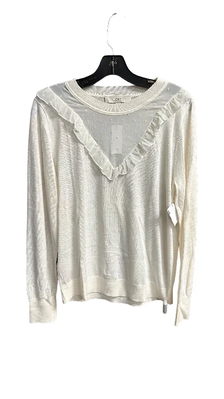 Hot Deal Top Long Sleeve By Loft In Ivory, Size: L