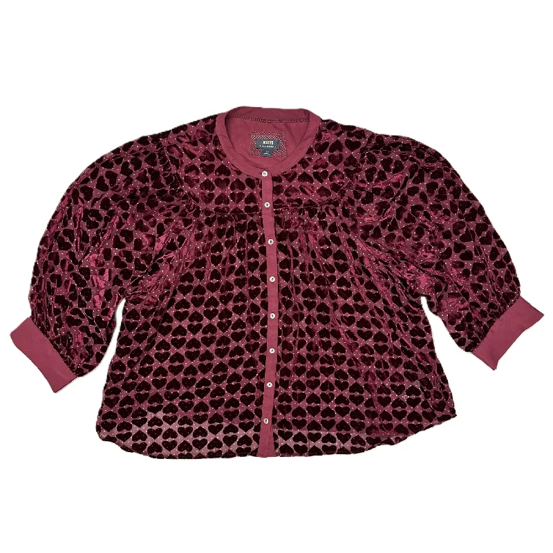 Big Savings Top Long Sleeve By Maeve In Maroon, Size: 3x