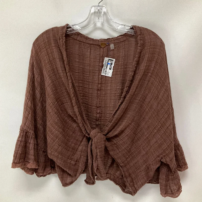 Markdowns Top Short Sleeve By Free People In Brown, Size: Xs