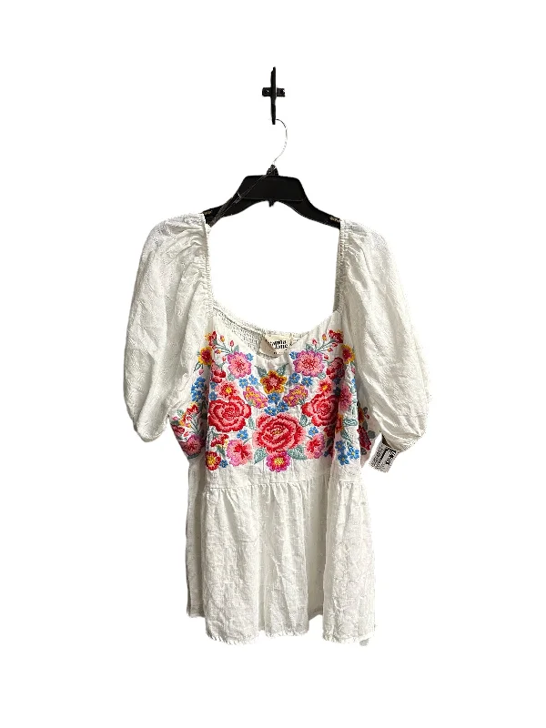 The Best Prices Top Short Sleeve By Savanna Jane In Floral Print, Size: Xl